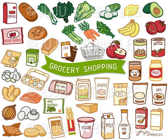 Dairy clipart vegetable group. Grocery food illustrations 