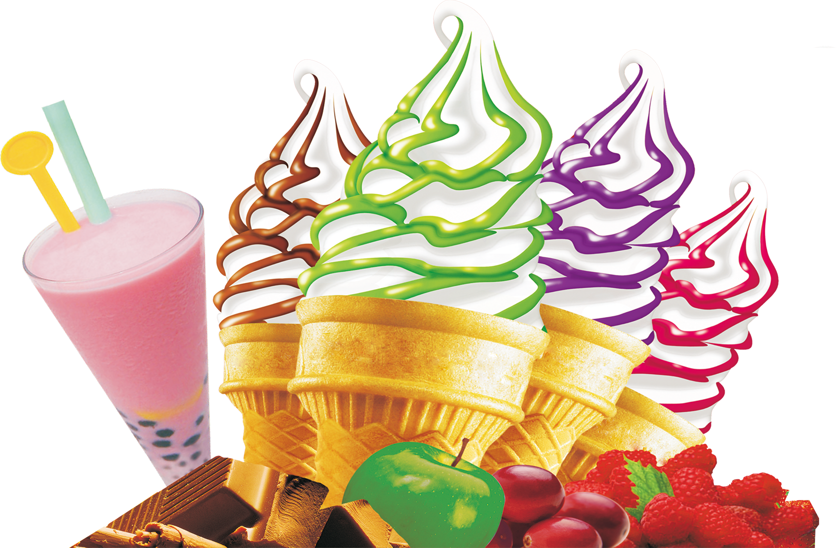 Ice cream cone frozen. Yogurt clipart yogurt drink
