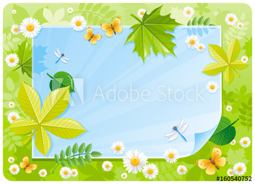 Spring banner border cute. Daisies clipart flower scene