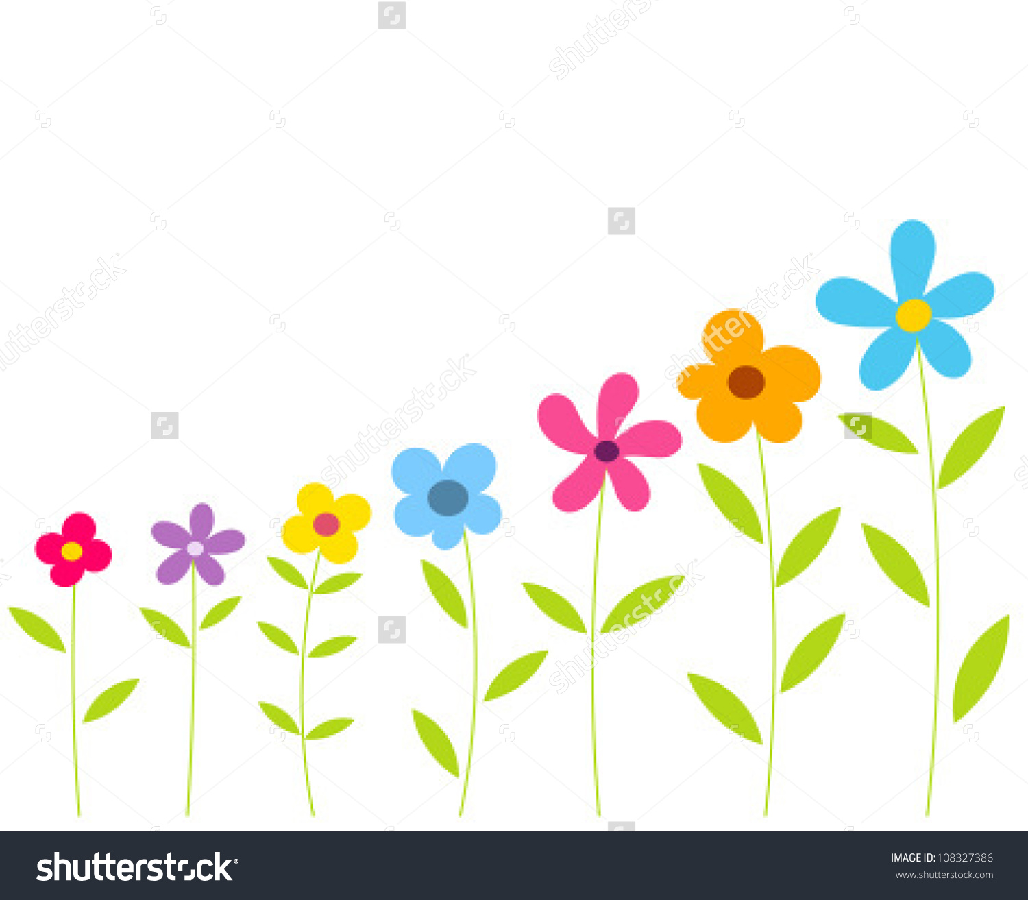 daisies clipart row flower