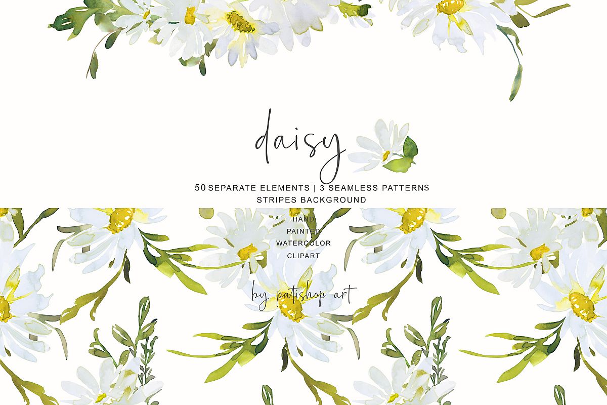daisies clipart watercolor