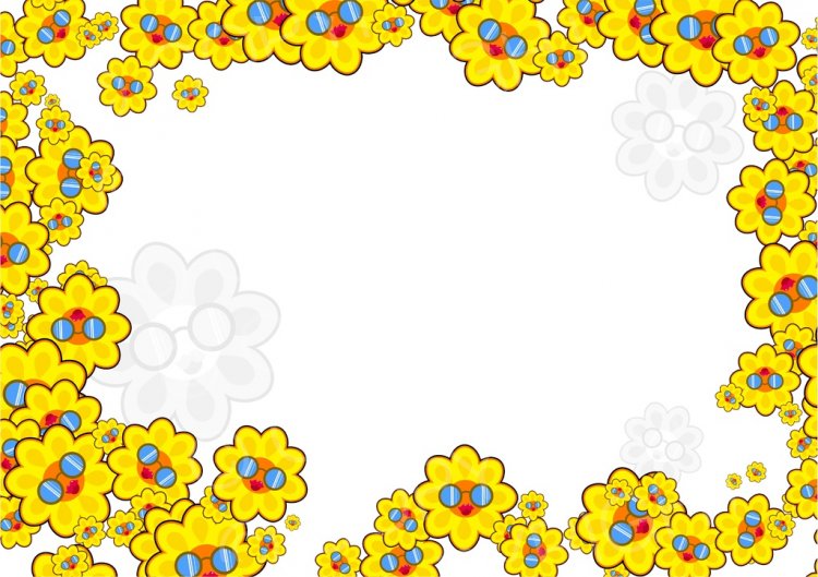 Daisies clipart yellow floral border. Daisy flower page prawny
