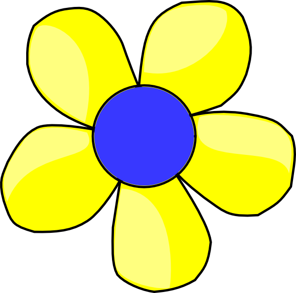 Daisies clipart yellow floral border. Blue and flower shaded