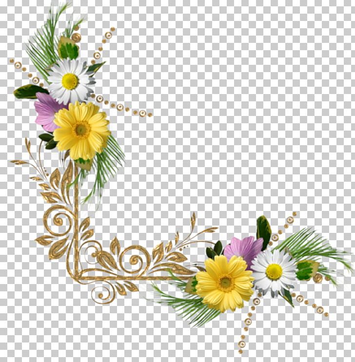 Flowers png art artificial. Daisies clipart yellow floral border