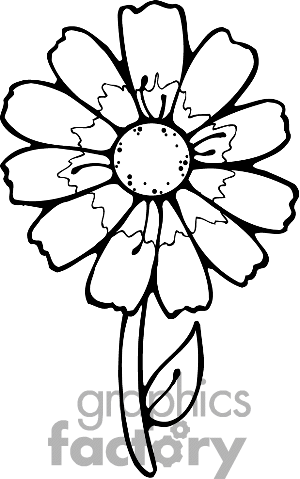 daisy clipart coloring page