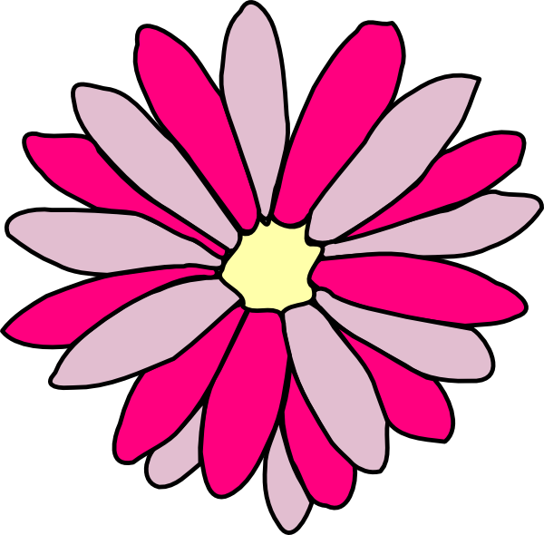 Flower clipart daisy. Pink clip art at