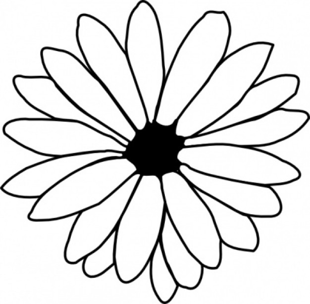 Free flower download clip. Daisy clipart traceable