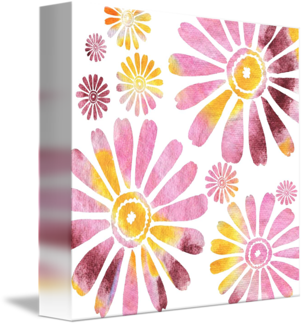 Watercolor silhouette daisies in. Daisy clipart watercolour