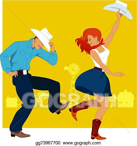 Dance clipart western dance. Vector stock country illustration