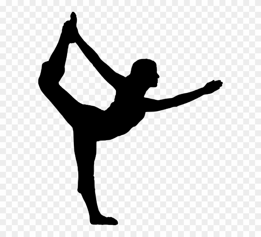 Exercising clipart dance move. Silhouette pilates fitness dancing