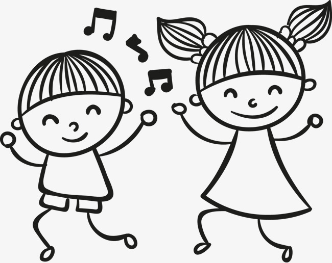 dancing clipart black and white