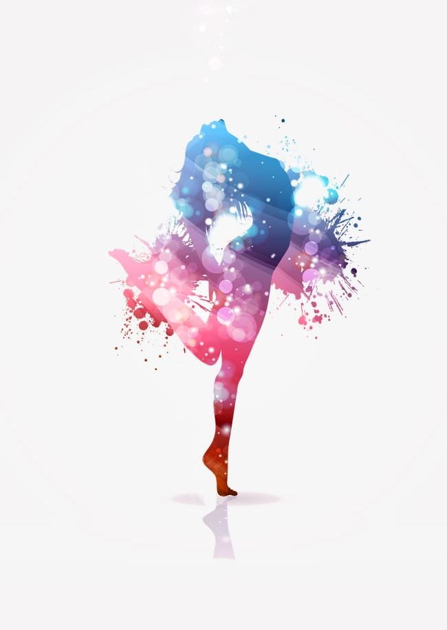 Ink people background png. Dancing clipart colorful
