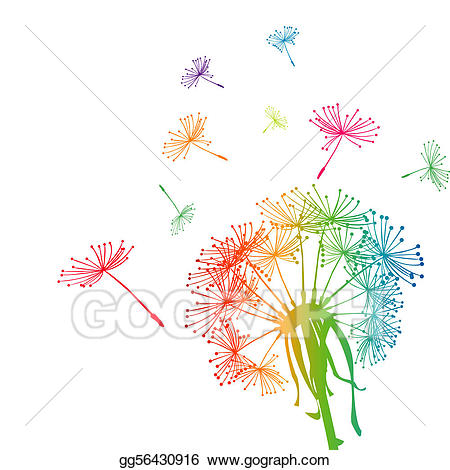 dandelion clipart colorful