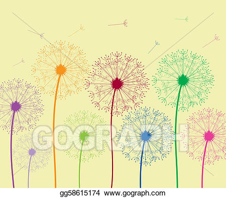 dandelion clipart colorful