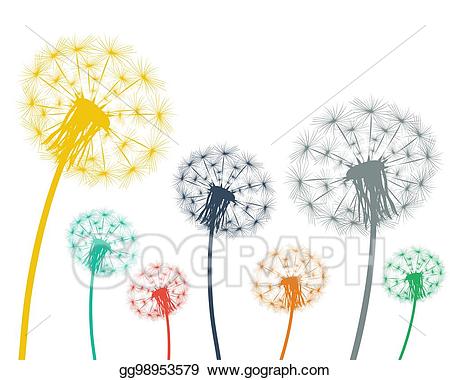 dandelion clipart colors the wind