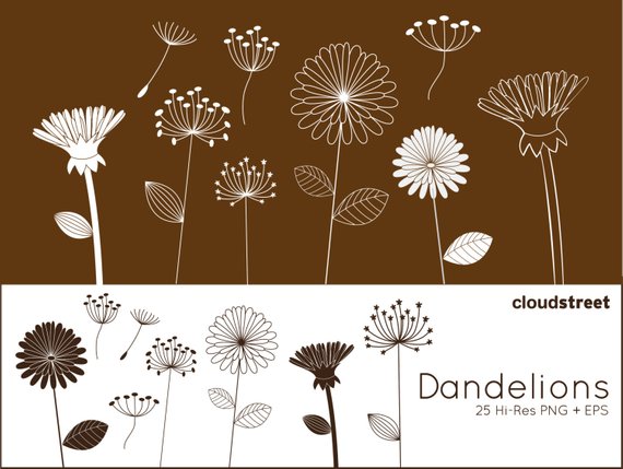 dandelion clipart whimsical