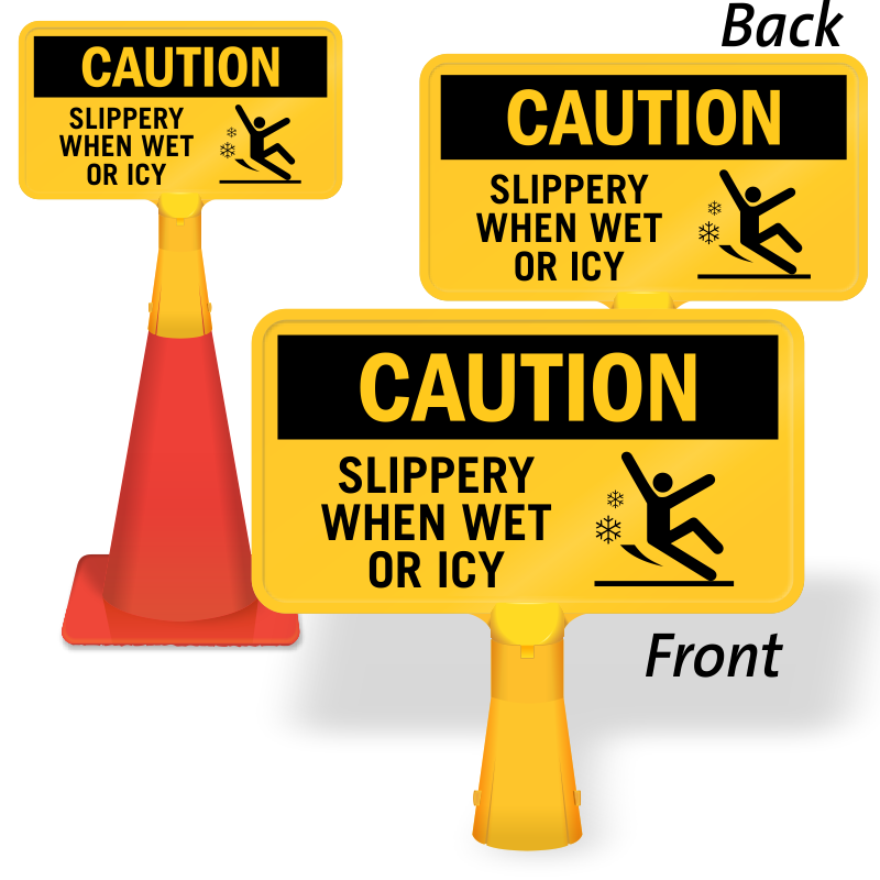 Slippery when signs safety. Danger clipart wet floor