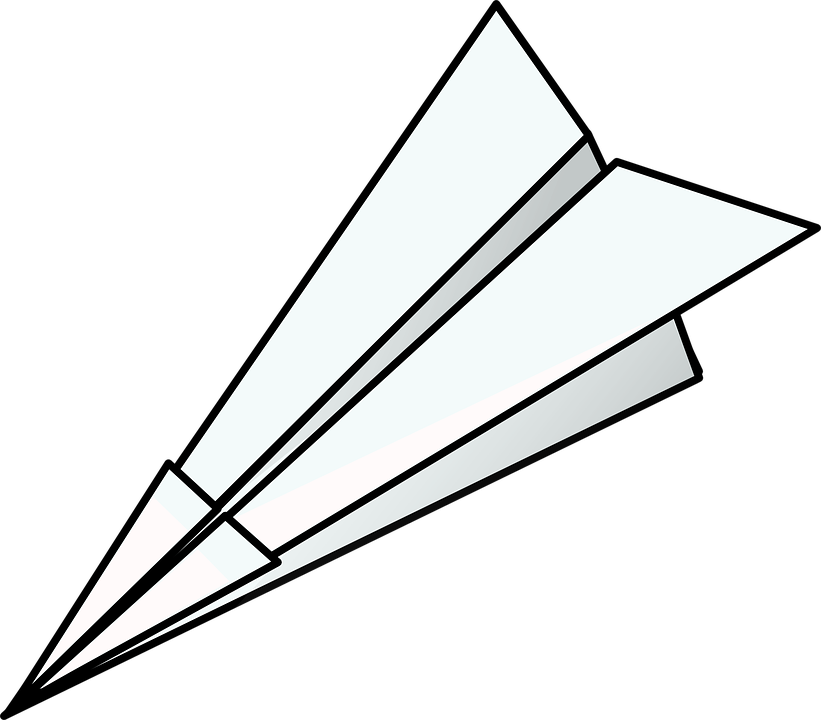 Paper plane png image. Dart clipart black and white