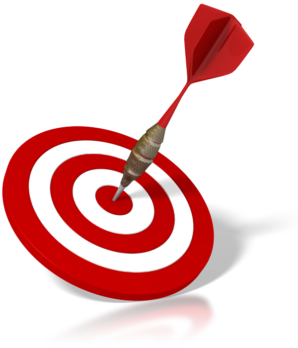Targeting with electronic message. Dart clipart bullseye