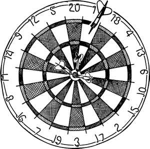 Dartboard sketch cute board. Dart clipart drawing