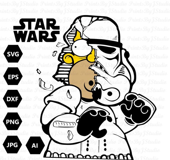 Darth vader clipart simpsons. Stormtrooper homer simpson svg