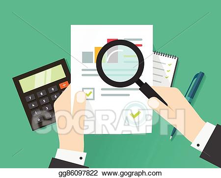 Data clipart auditor. Vector financial audit auditing
