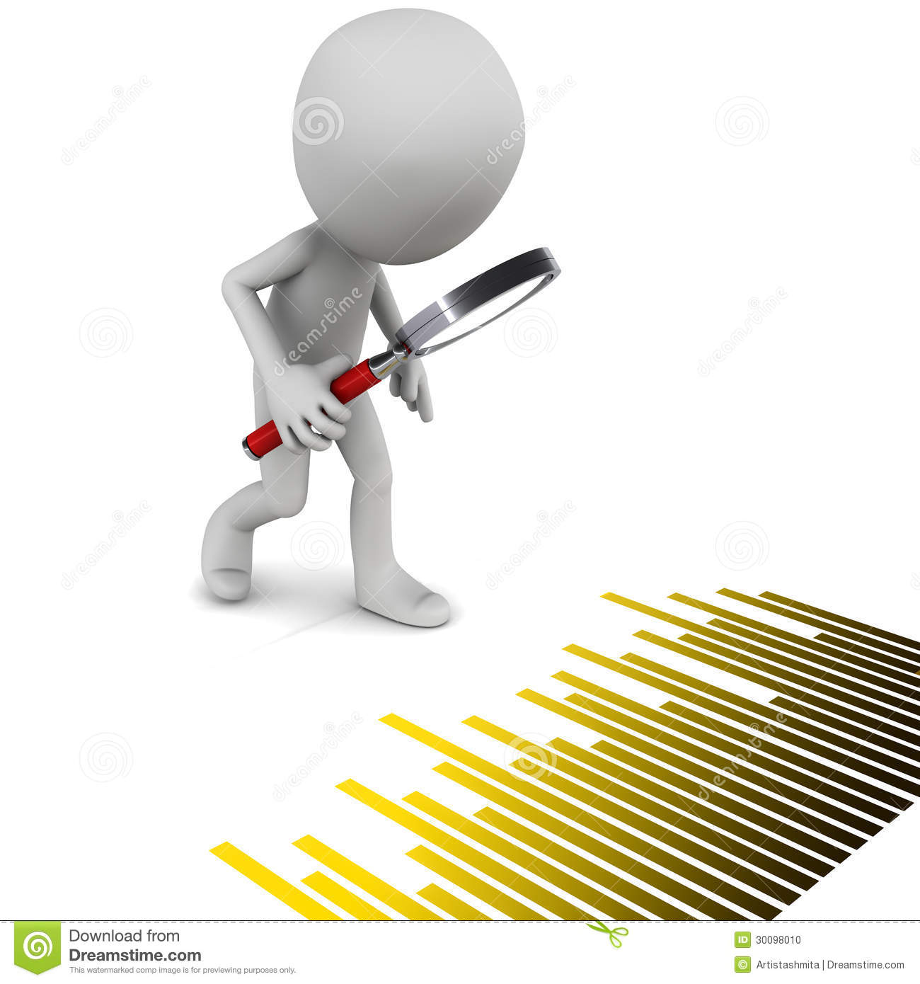 Little d analyzing panda. Data clipart man