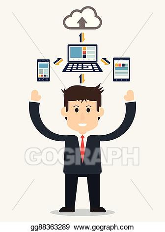 Eps illustration business show. Data clipart man