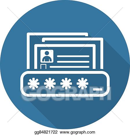 Vector protection icon flat. Data clipart personal data