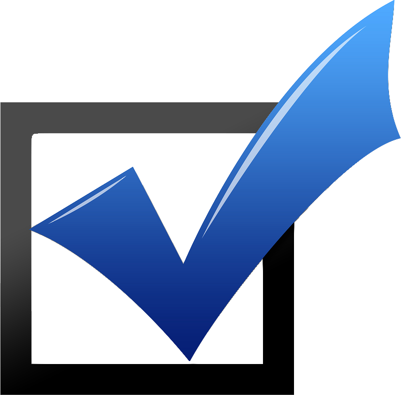 Blue checkmark group check. Dust clipart care