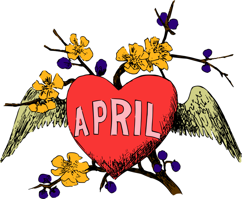 Illustrated months april colour. Day clipart month
