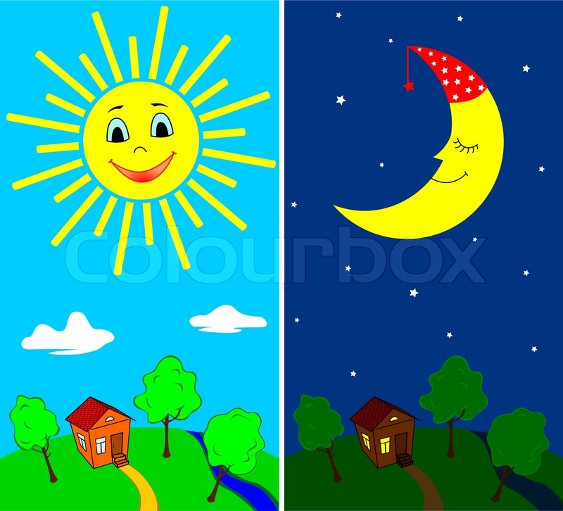 And night station . Day clipart nighttime