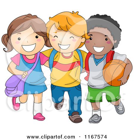 Cartoon of a group. Daycare clipart diverse