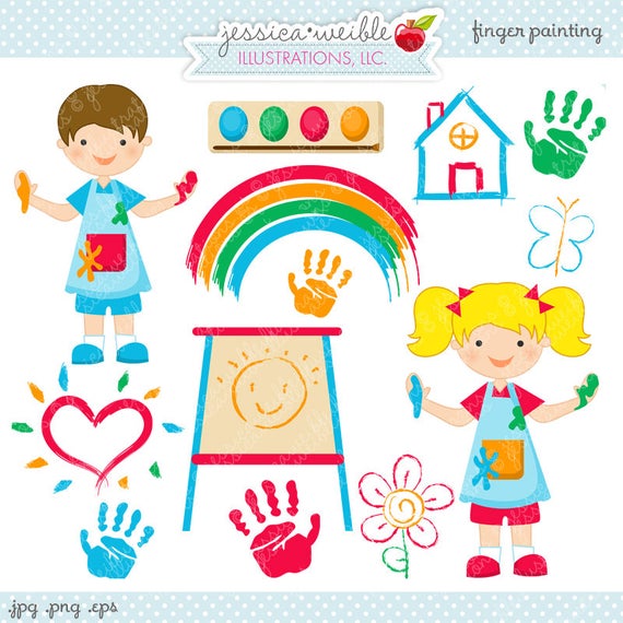 daycare clipart finger painting