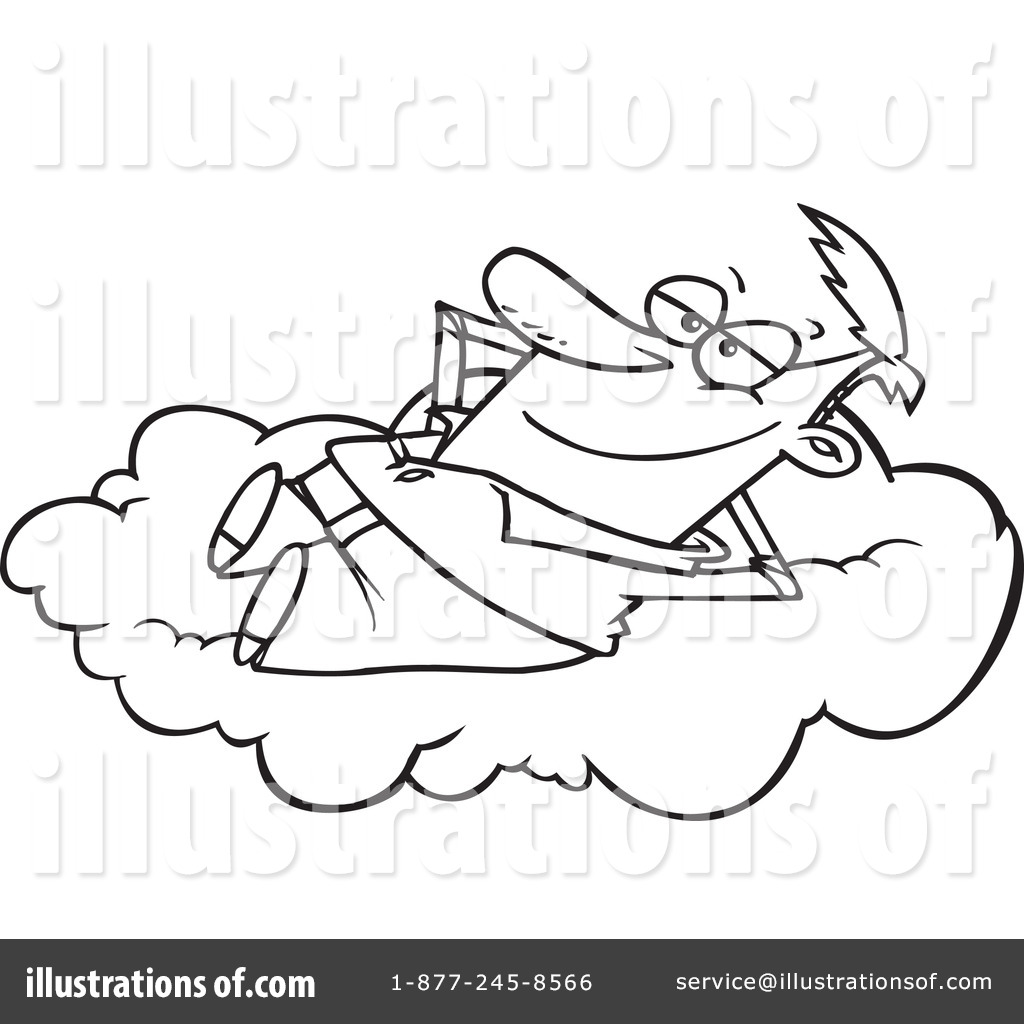 Daydreaming clipart dream line. Illustration by toonaday 