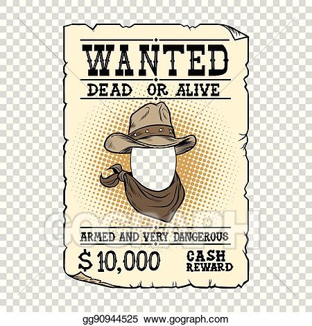 Vector art western ad. Dead clipart alive