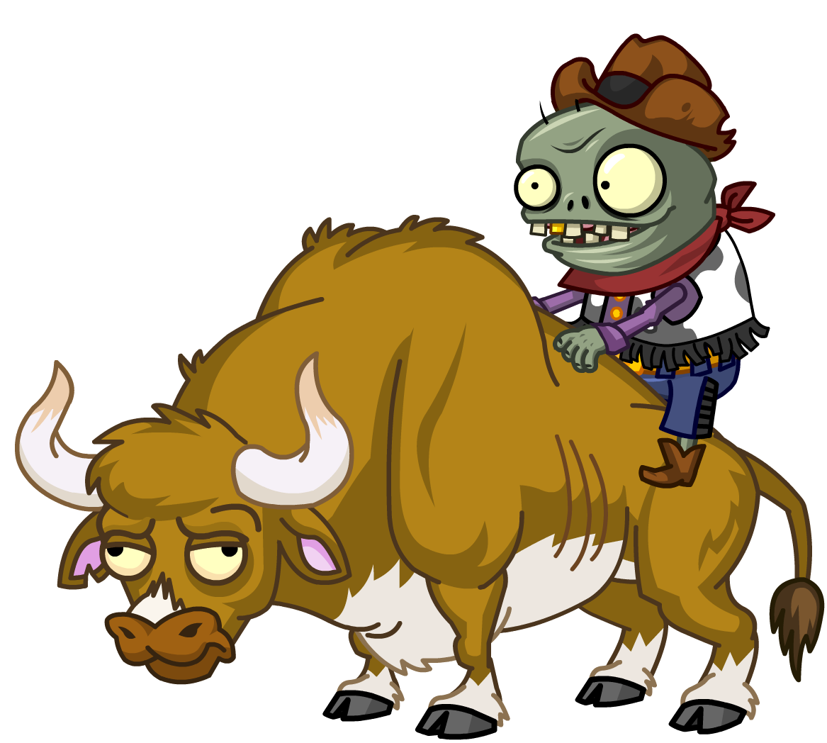 Zombie clipart plant vs zombie. Bull rider character 