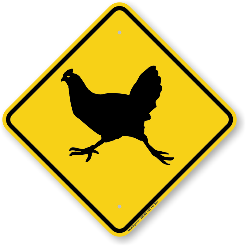 Chicken crossing signs zoom. Dead clipart hen