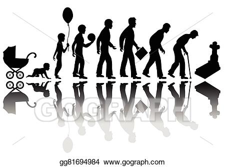 Death clipart birth. Eps vector time passing