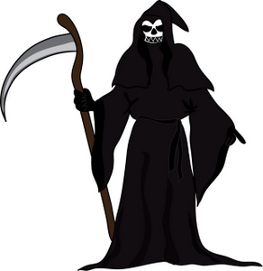 Grim reaper clipart shroud. Death comes visiting on