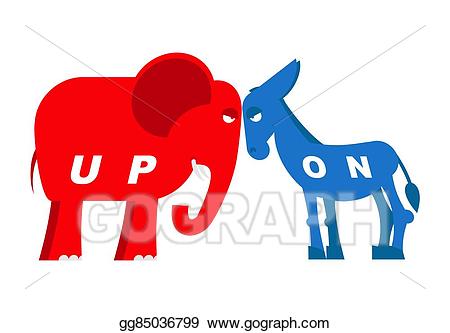 Debate clipart politic. Eps illustration red elephant