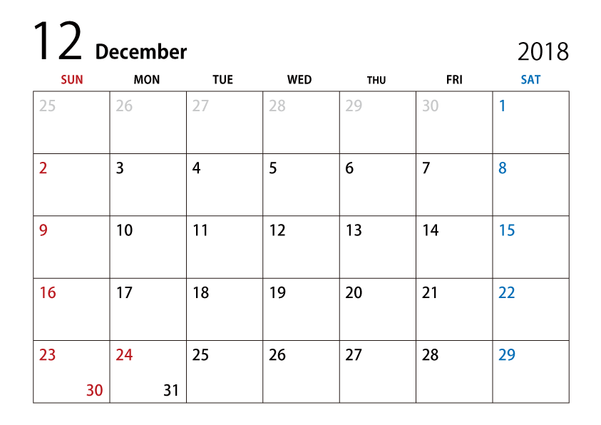 december clipart calendar