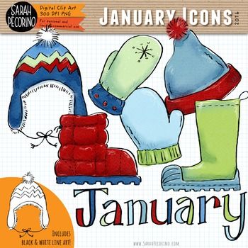 December clipart january theme. Clip art first edition