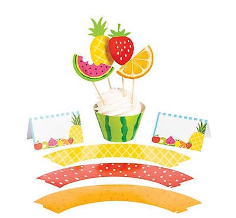 Fruit food kit fiesta. Decoration clipart backyard party
