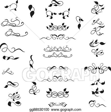 Decoration clipart decorative bracket. Eps illustration set design