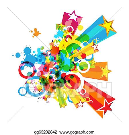 Vector art decoration . Festival clipart colorful abstract