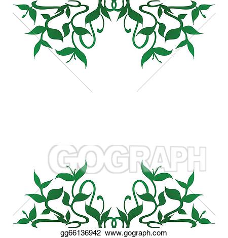 Vector art sprouts frame. Decoration clipart plant