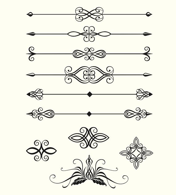decorative clipart calligraphy line