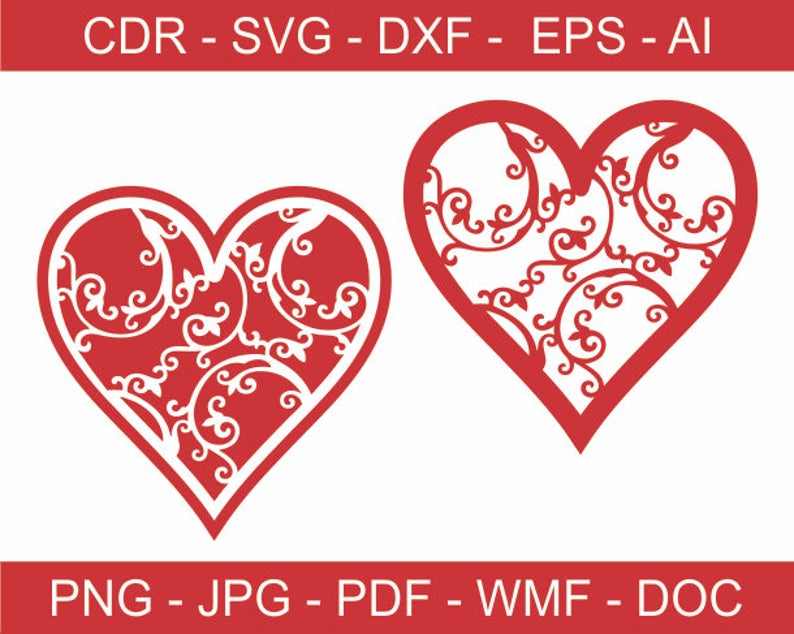 Decorative clipart heart, Decorative heart Transparent FREE for ...