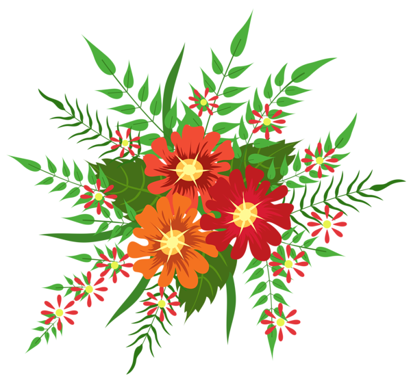 Gallery elements png . Decorative clipart red flower